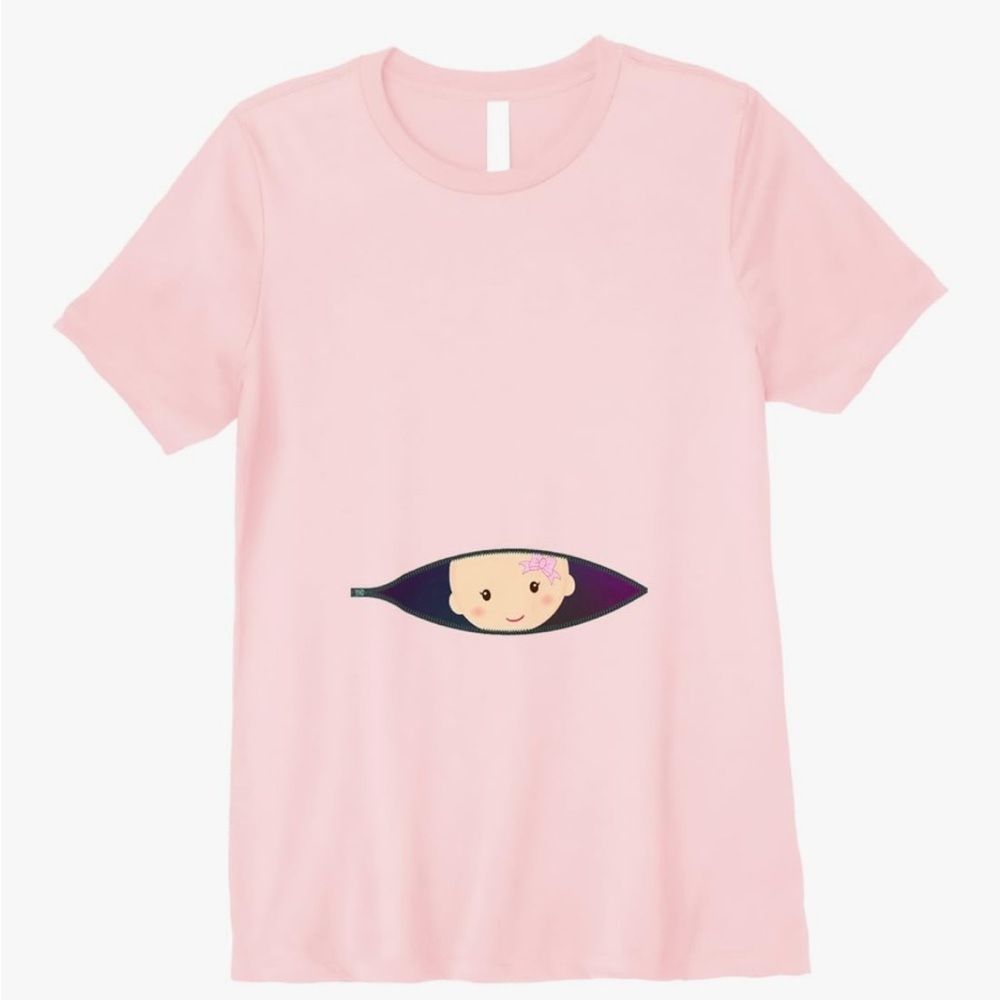 New/Unused - Pregnancy Shirt With Baby Girl Peeking Out - Size Medium